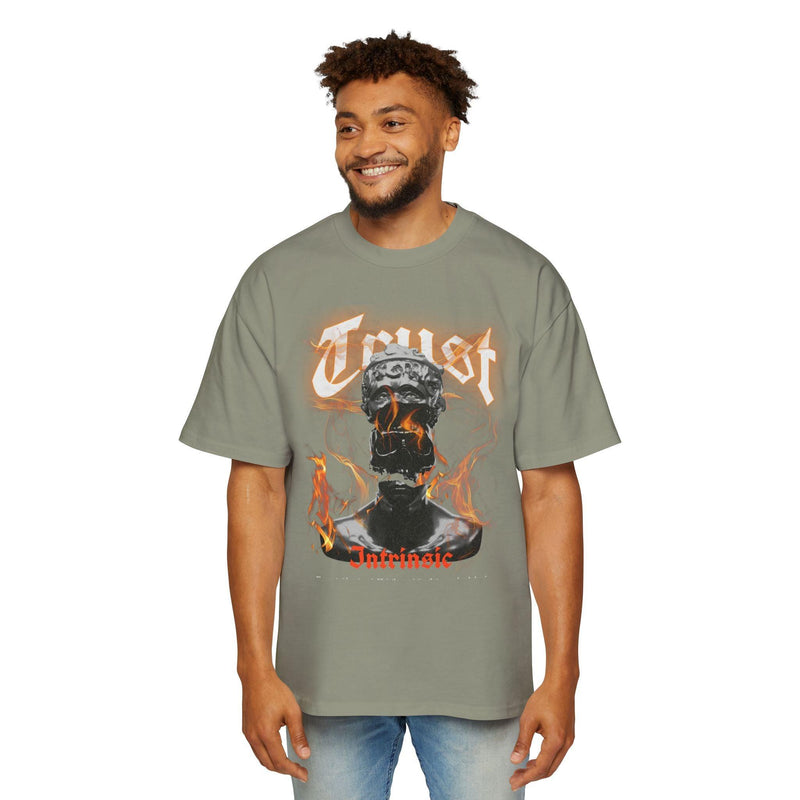 Men's Heavy Oversized Tee 100% Cotton High Definition - Trust