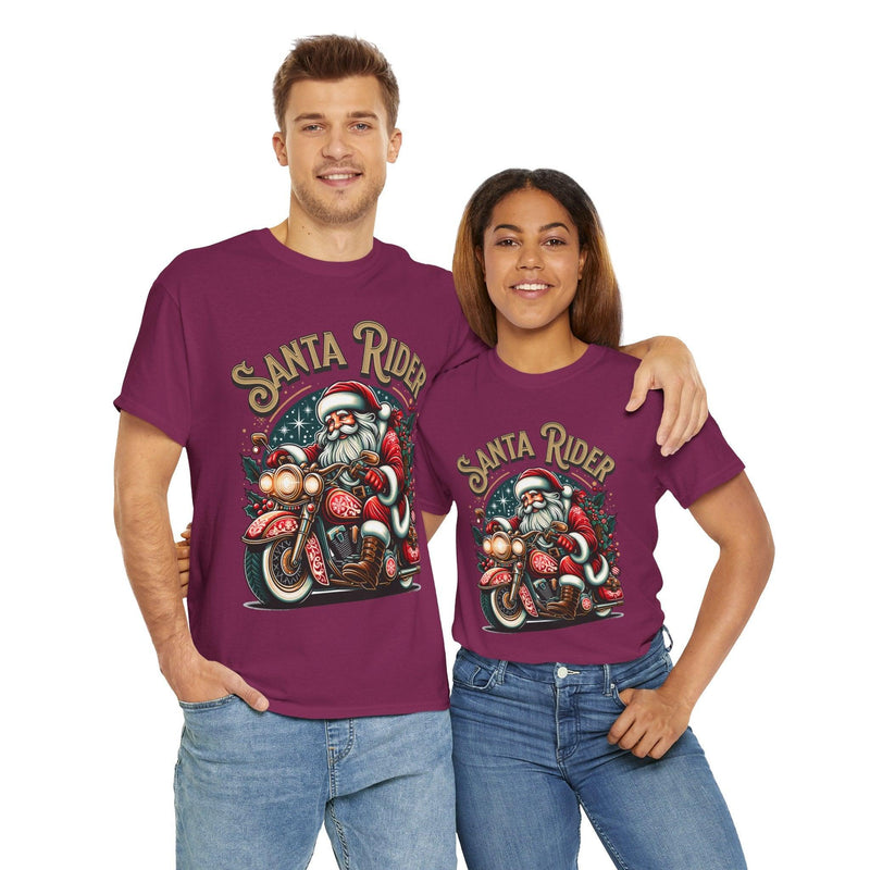 Unisex 100% Cotton High Definition Santa Claus T-Shirt - Santa Rider