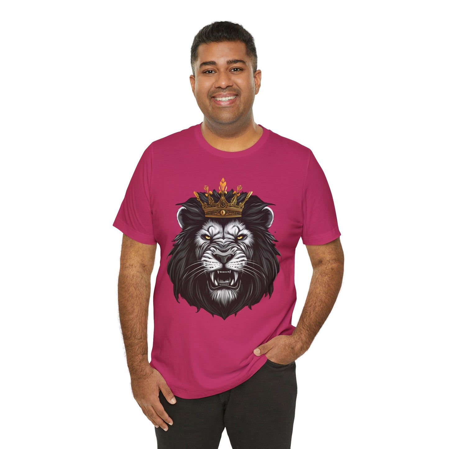 Unisex Short Sleeve 100% Cotton High Definition T-shirt - King Lion