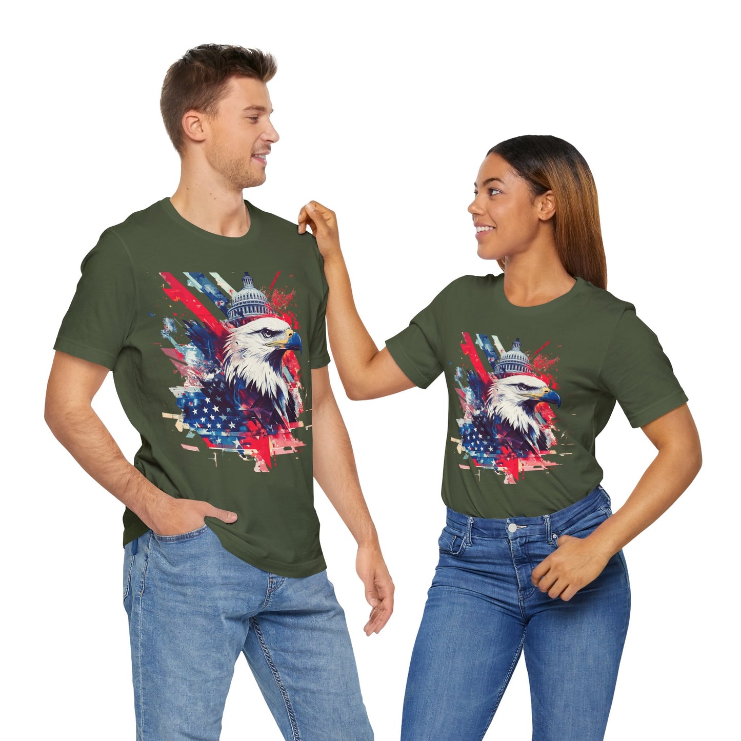 Unisex 100% Cotton High Definition T-shirt - American Eagle Symbol