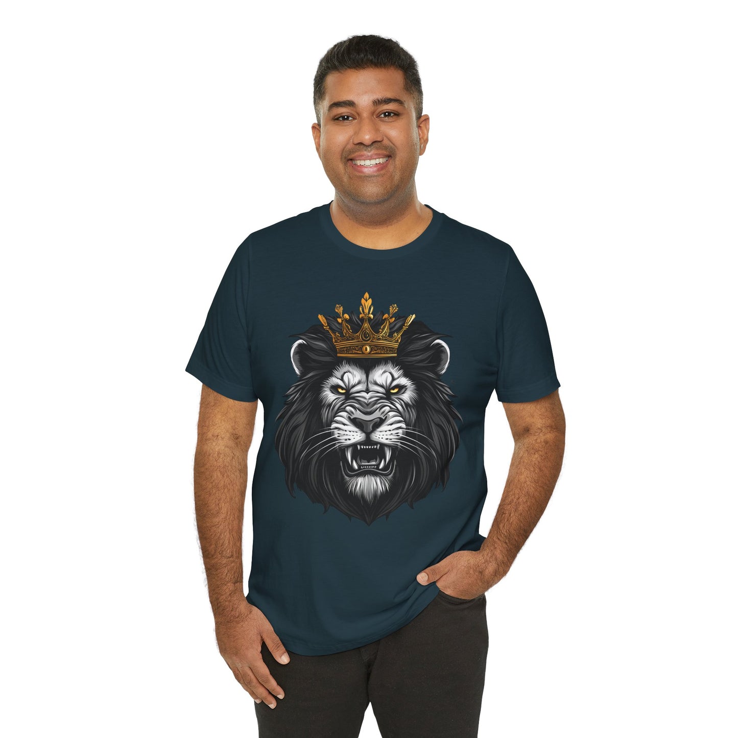 Unisex Short Sleeve 100% Cotton High Definition T-shirt - King Lion