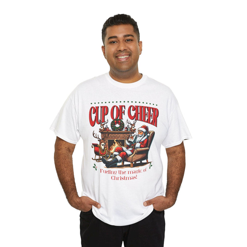 Unisex 100% Cotton High Definition Happy Christmas T-Shirt - Cup Of Cheer