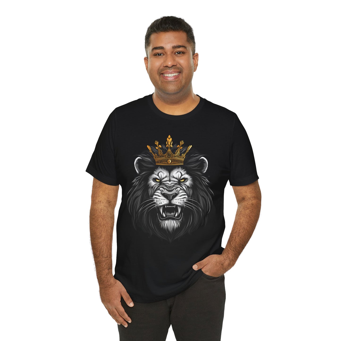 Unisex Short Sleeve 100% Cotton High Definition T-shirt - King Lion