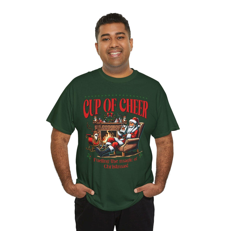 Unisex 100% Cotton High Definition Happy Christmas T-Shirt - Cup Of Cheer