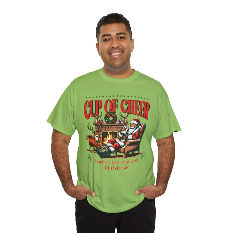 Unisex 100% Cotton High Definition Happy Christmas T-Shirt - Cup Of Cheer