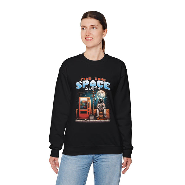 Unisex Heavy Crewneck Sweatshirt 100% Cotton High Definition - Find Some Space to Chilling