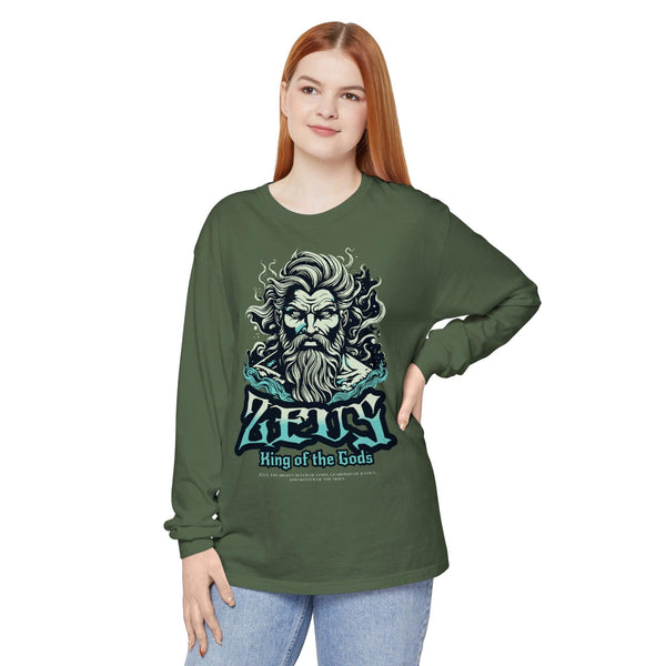 Unisex Long Sleeve T-Shirt 100% Cotton High Definition Mythology - King Of The Gods