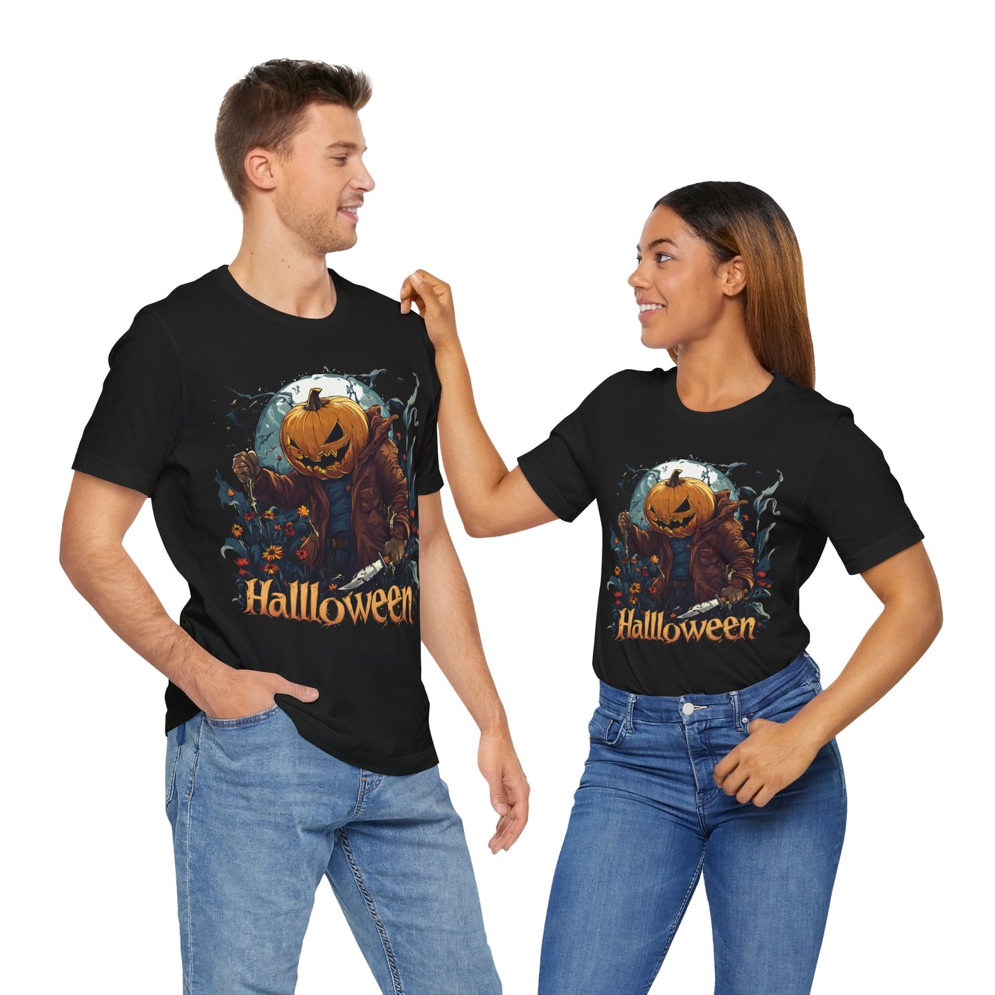 Unisex Halloween 100% Cotton High Definition T-Shirt - The Terrible Pumpkin Man