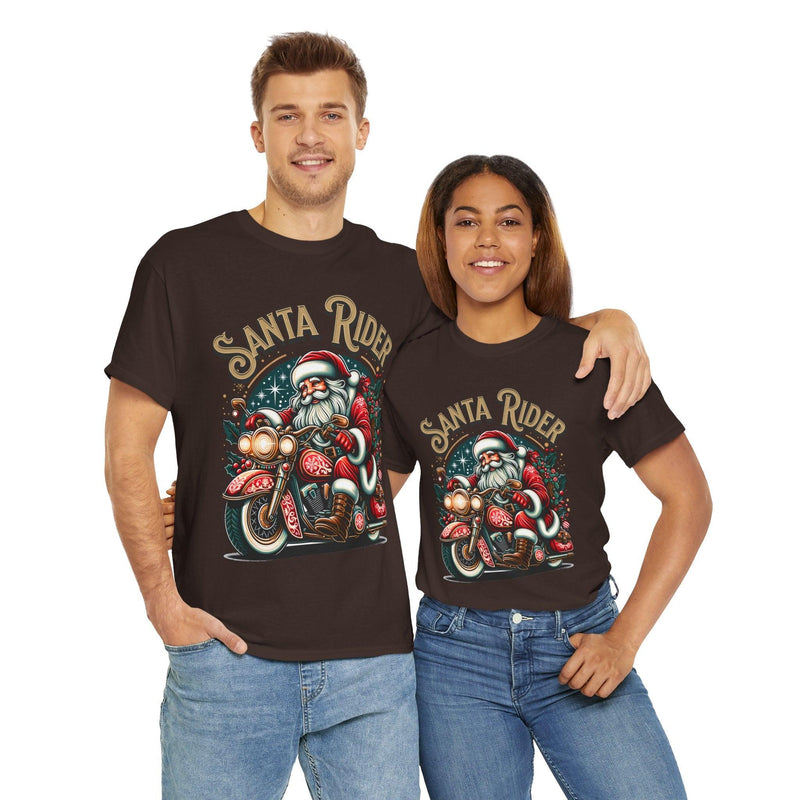 Unisex 100% Cotton High Definition Santa Claus T-Shirt - Santa Rider