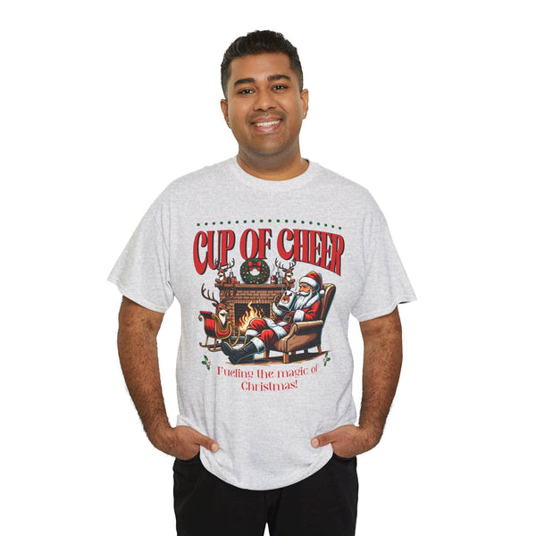 Unisex 100% Cotton High Definition Happy Christmas T-Shirt - Cup Of Cheer