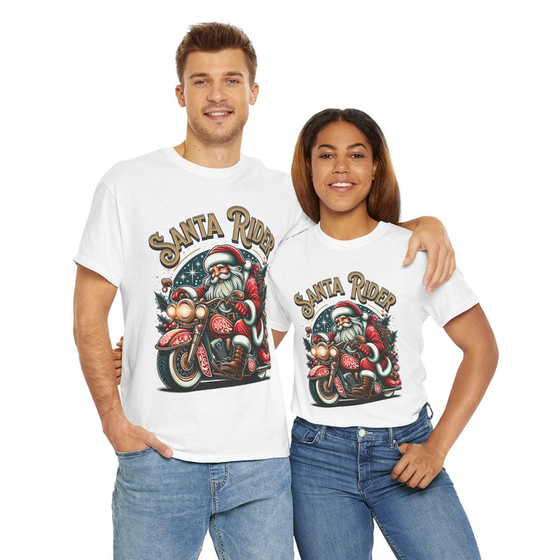 Unisex 100% Cotton High Definition Santa Claus T-Shirt - Santa Rider