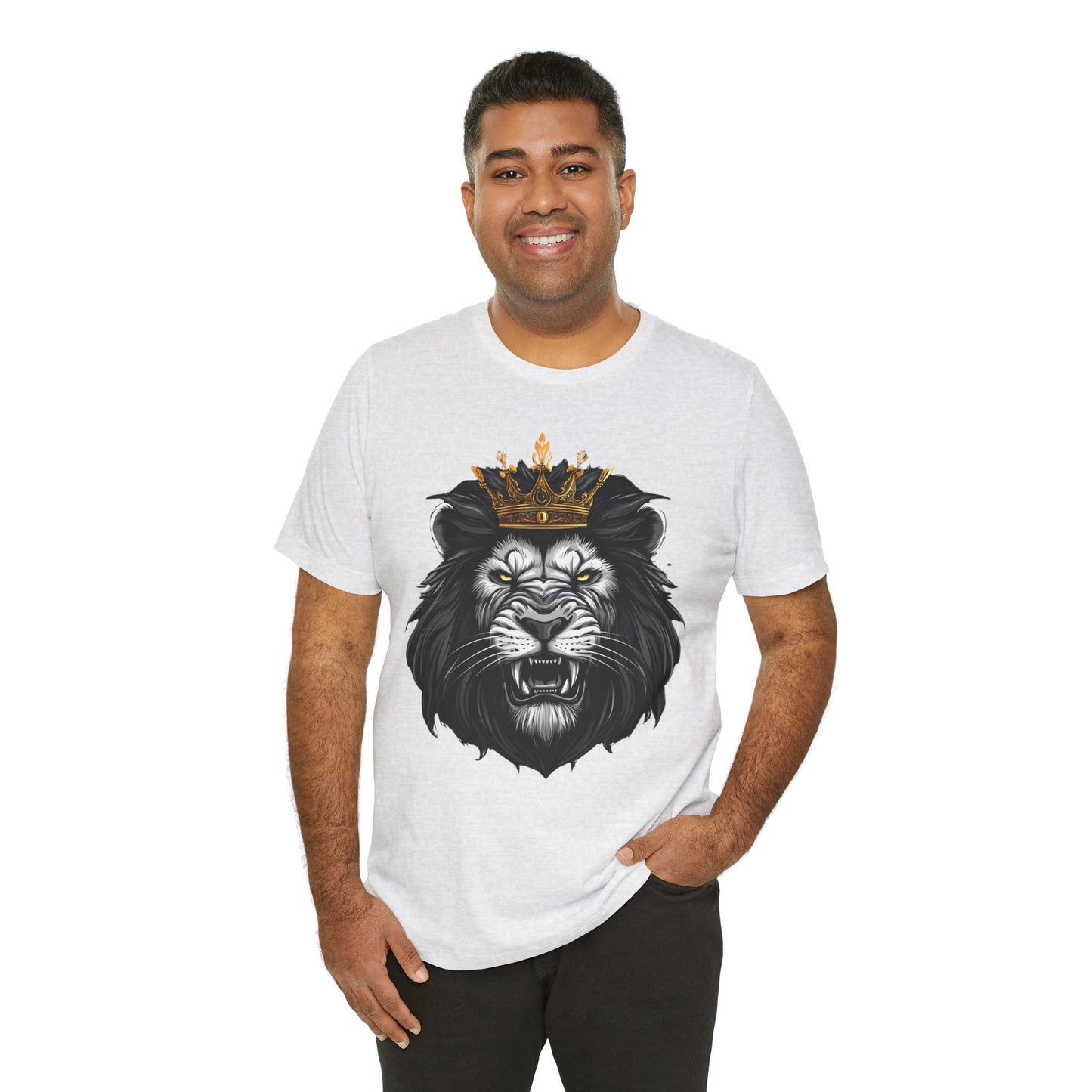 Unisex Short Sleeve 100% Cotton High Definition T-shirt - King Lion