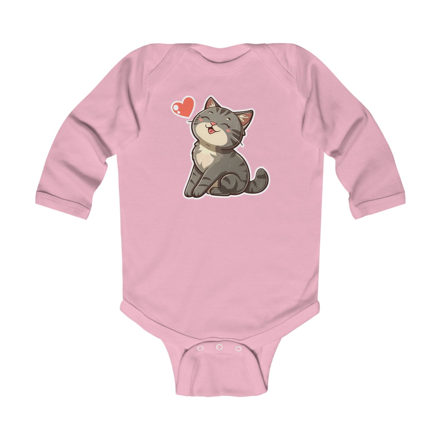 Infant Long Sleeve Bodysuit Cat Cute