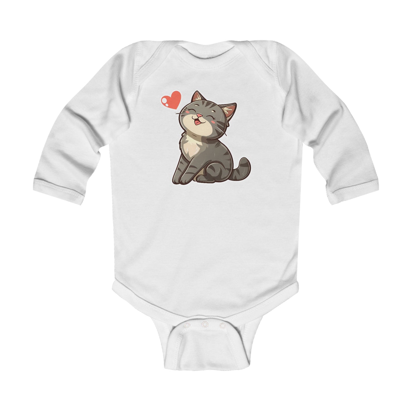 Infant Long Sleeve Bodysuit Cat Cute