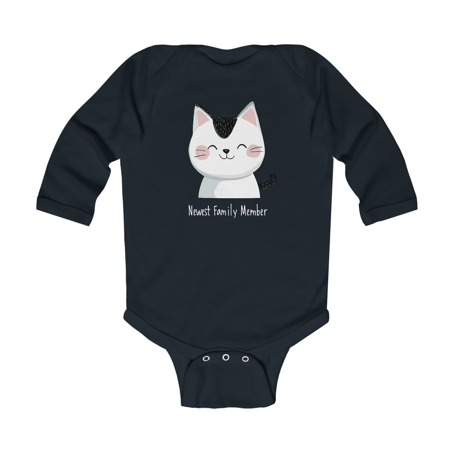 Infant Long Sleeve Bodysuit Phrases Newest Family Member