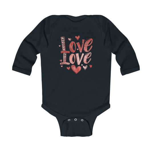 Infant Long Sleeve Bodysuit Phrase Love