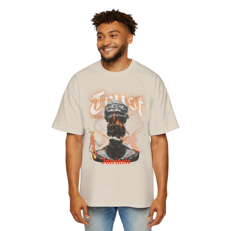 Men's Heavy Oversized Tee 100% Cotton High Definition - Trust