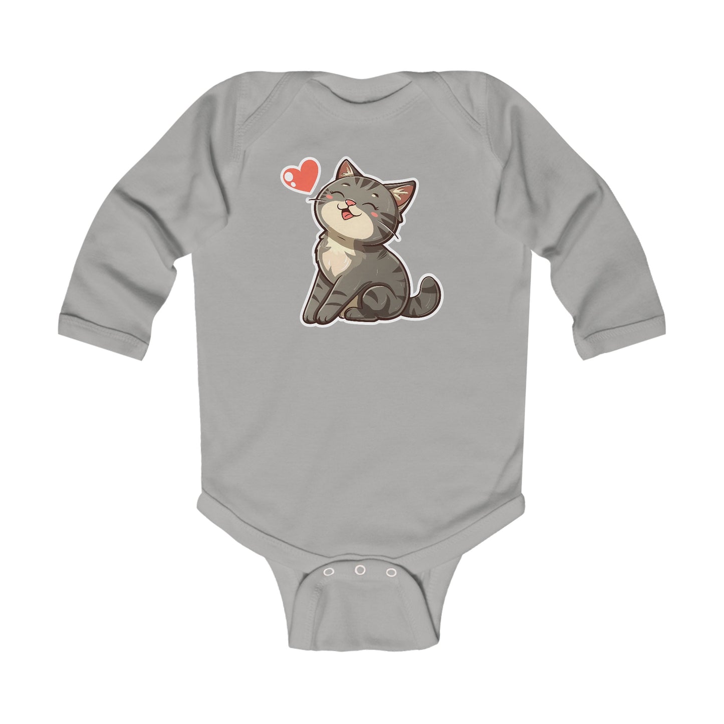 Infant Long Sleeve Bodysuit Cat Cute