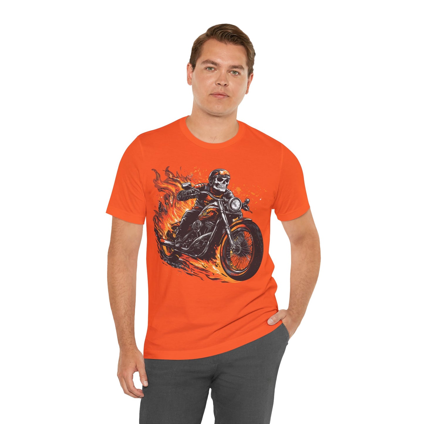 Men's 100% Cotton High-Definition T-Shirt - Skull Biker