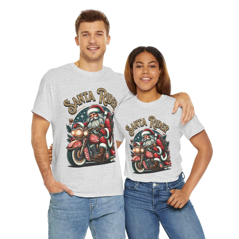 Unisex 100% Cotton High Definition Santa Claus T-Shirt - Santa Rider