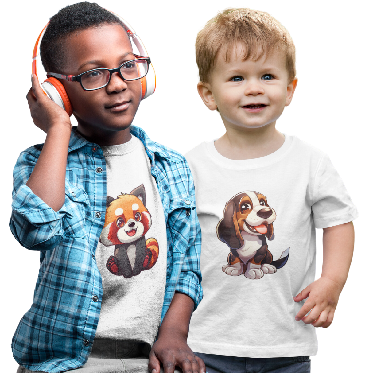 Pack of 2 T-Shirts 100% Cotton in High Definition for Babies - Happy Dog