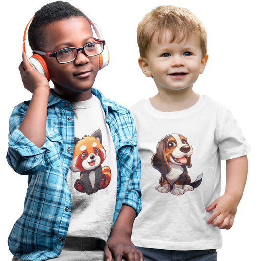 Pack of 2 T-Shirts 100% Cotton in High Definition for Babies - Happy Dog