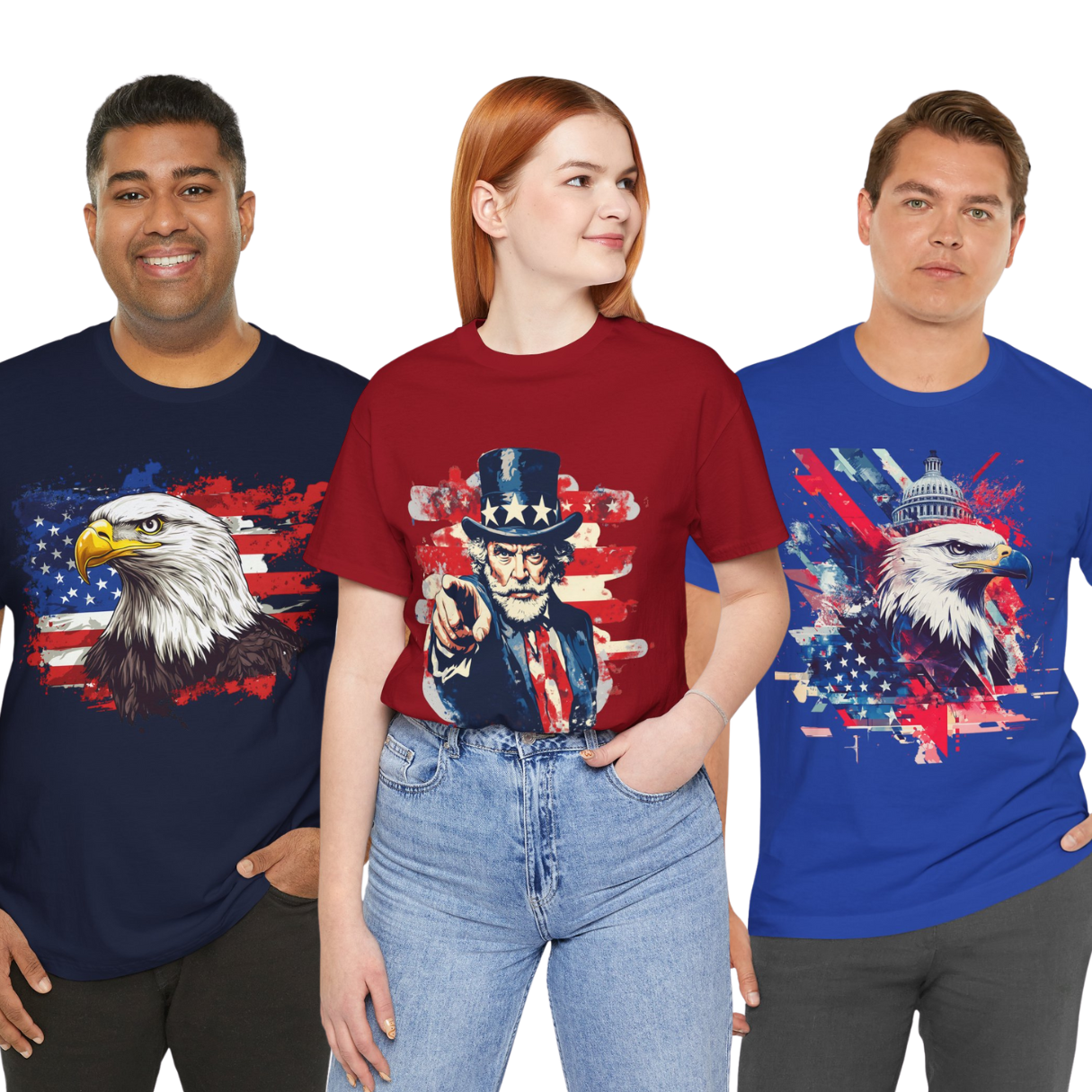 Pack of 3 Unisex T-Shirts 100% Cotton in high definition - The Patriot's