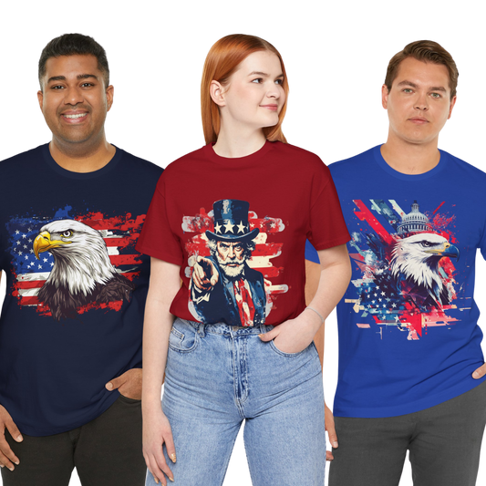 Pack of 3 Unisex T-Shirts 100% Cotton in high definition - The Patriot's